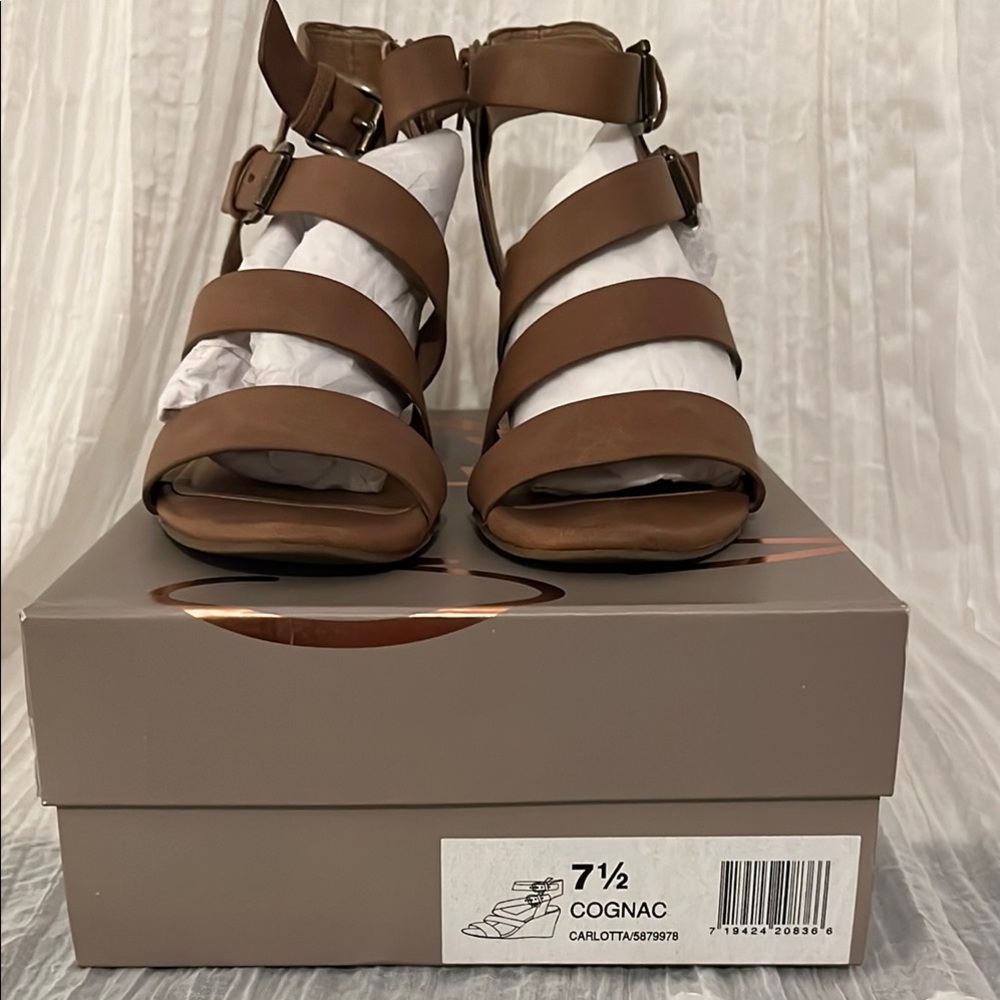 Elegant Brown Heels with Strappy Design